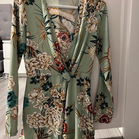 PLT green floral wrap dress - Picture 2 of 3